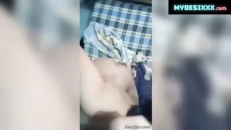 Sexy short hair babe giving blowjob eating cum